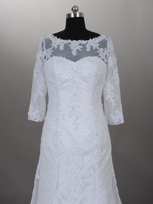 A-Line Sweetheart Floor-Length Organza Wedding Dress with Beading main image 1